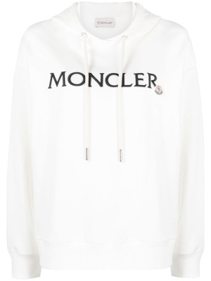 

Embroidered-logo cotton hoodie, Moncler Embroidered-logo cotton hoodie