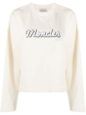 

Logo-embroidered cotton sweatshirt, Moncler Logo-embroidered cotton sweatshirt
