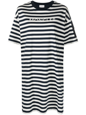 

Logo-print striped T-shirt dress, Moncler Logo-print striped T-shirt dress