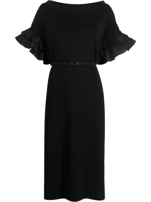 

Ruffle-cuffs midi dress, Moncler Ruffle-cuffs midi dress