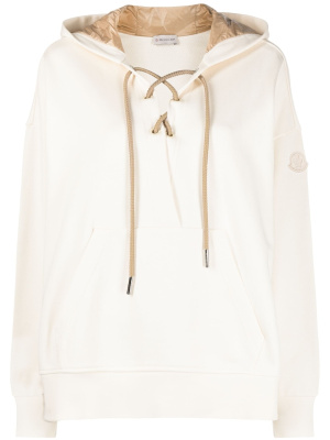 

Lace-up cotton hoodie, Moncler Lace-up cotton hoodie