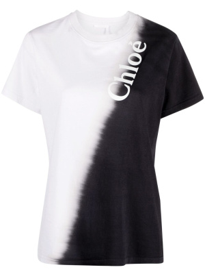 

Two-tone logo-print T-shirt, Chloé Two-tone logo-print T-shirt