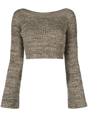 

Off-shoulder mouliné jumper, Chloé Off-shoulder mouliné jumper