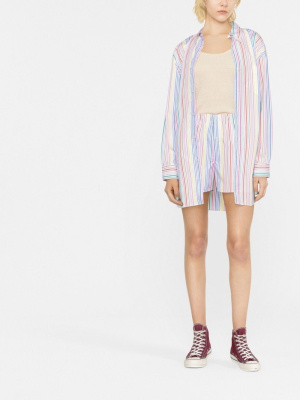 

Logo-print stripe shorts, ETRO Logo-print stripe shorts