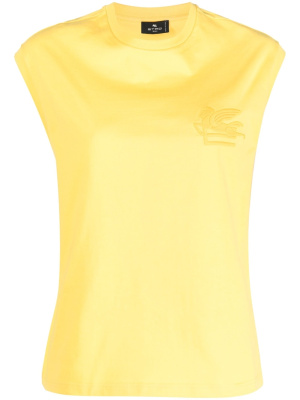 

Embroidered-logo sleeveless T-shirt, ETRO Embroidered-logo sleeveless T-shirt