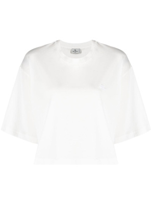 

Logo-embroidered cropped T-shirt, ETRO Logo-embroidered cropped T-shirt