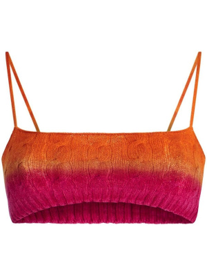

Embroidered-logo cable-knit bralette, ETRO Embroidered-logo cable-knit bralette