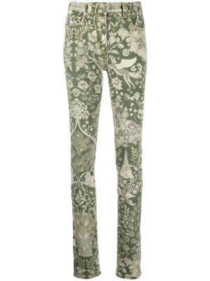 

Floral-print slim-cut jeans, ETRO Floral-print slim-cut jeans
