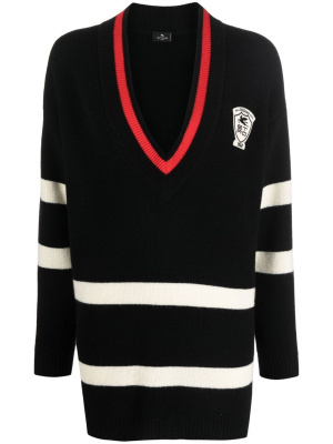 

Logo-patch V-neck jumper, ETRO Logo-patch V-neck jumper