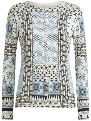 

Graphic-print silk cardigan, ETRO Graphic-print silk cardigan