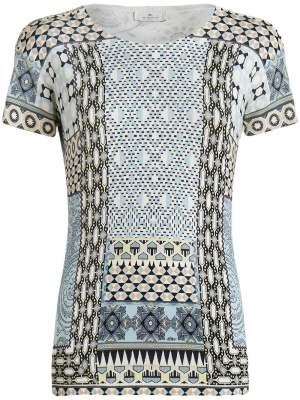 

Graphic-print knitted silk T-shirt, ETRO Graphic-print knitted silk T-shirt