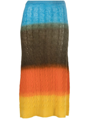 

Cable-knit wool midi skirt, ETRO Cable-knit wool midi skirt