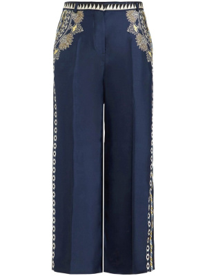 

Satin-finish paisley-detail trousers, ETRO Satin-finish paisley-detail trousers