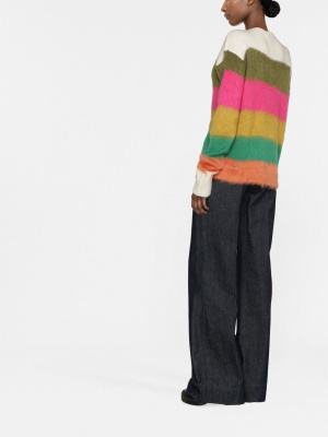 

Cube logo-embroidered striped jumper, ETRO Cube logo-embroidered striped jumper