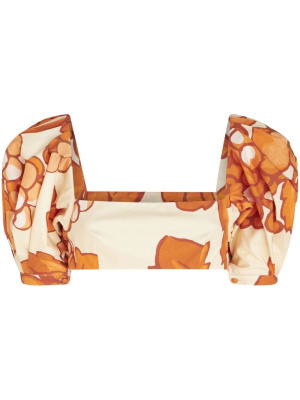 

Berry-print puff sleeve crop top, ETRO Berry-print puff sleeve crop top