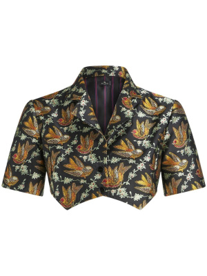 

Floral-print cropped shirt, ETRO Floral-print cropped shirt