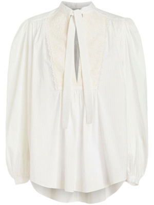 

Tie-front long-sleeve blouse, ETRO Tie-front long-sleeve blouse