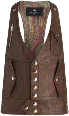 

Paisley-print press-stud fastening vest, ETRO Paisley-print press-stud fastening vest