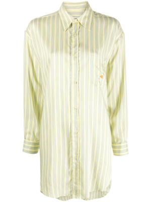 

Logo-embroidered striped shirt, ETRO Logo-embroidered striped shirt