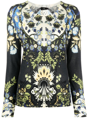 

Floral-print fine-knit top, ETRO Floral-print fine-knit top