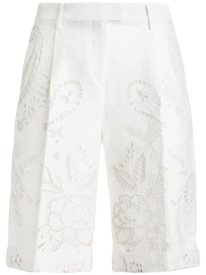 

Knee-length broderie anglaise shorts, ETRO Knee-length broderie anglaise shorts