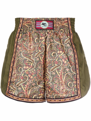 

Logo-patch panelled track shorts, ETRO Logo-patch panelled track shorts