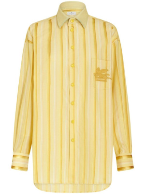 

Stripe-print embroidered shirt, ETRO Stripe-print embroidered shirt