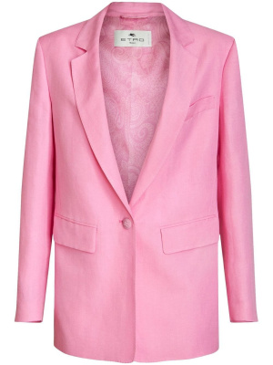 

Button-fastening linen-silk blazer, ETRO Button-fastening linen-silk blazer