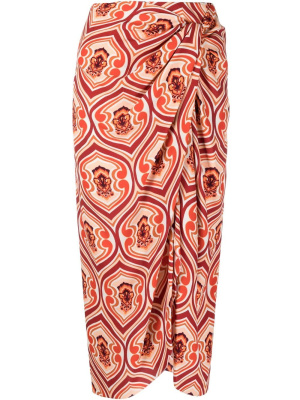 

Graphic-print sarong skirt, ETRO Graphic-print sarong skirt