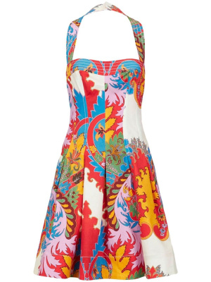 

Graphic-print halterneck dress, ETRO Graphic-print halterneck dress