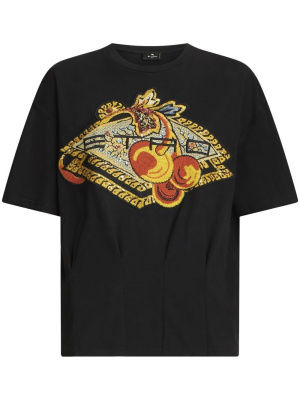 

Logo-appliqué cotton T-shirt, ETRO Logo-appliqué cotton T-shirt