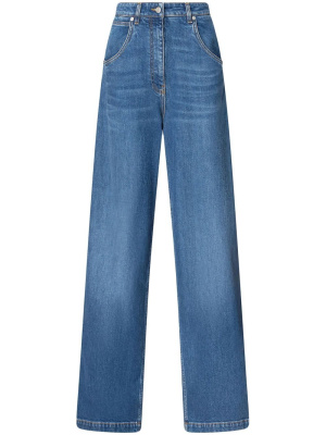 

Logo-appliqué wide-leg jeans, ETRO Logo-appliqué wide-leg jeans