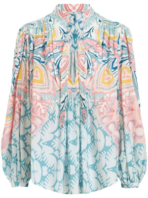 

Graphic-print pussy-bow blouse, ETRO Graphic-print pussy-bow blouse