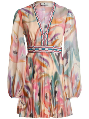 

Paisley-print v-neck minidress, ETRO Paisley-print v-neck minidress