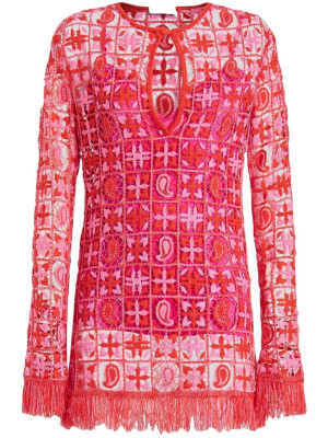 

Crochet-knit mini dress, ETRO Crochet-knit mini dress