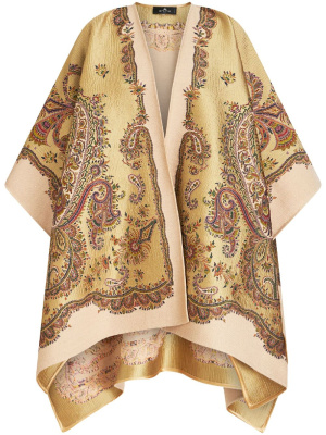 

Paisley-print satin-finish cape, ETRO Paisley-print satin-finish cape