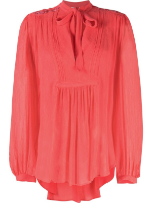 

Bow-detailed silk blouse, ETRO Bow-detailed silk blouse