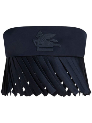 

Embroidered-logo fringed tube top, ETRO Embroidered-logo fringed tube top
