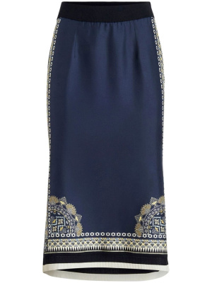 

Graphic-print trim skirt, ETRO Graphic-print trim skirt