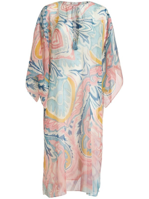 

Paisley-print semi-sheer caftan, ETRO Paisley-print semi-sheer caftan