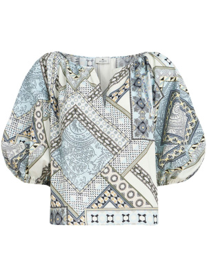 

Pouch-print cotton top, ETRO Pouch-print cotton top