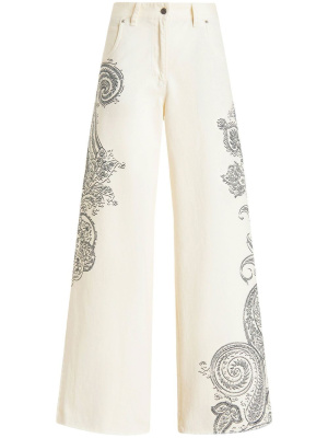 

Paisley-print wide-leg jeans, ETRO Paisley-print wide-leg jeans