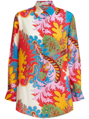 

Graphic-print silk shirt, ETRO Graphic-print silk shirt