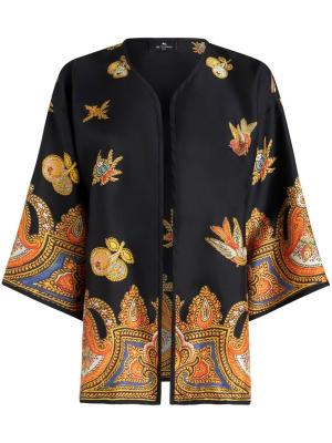 

Paisley-print open silk coat, ETRO Paisley-print open silk coat
