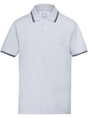 

Cotton stripe-trim polo shirt, Maison Margiela Cotton stripe-trim polo shirt