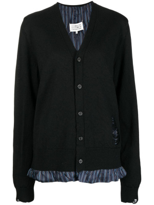 

Distressed-effect V-neck cardigan, Maison Margiela Distressed-effect V-neck cardigan