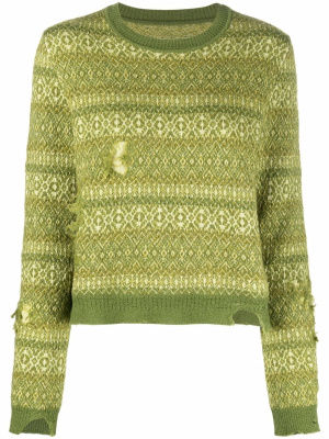 

Fair Isle distressed-finish jumper, Maison Margiela Fair Isle distressed-finish jumper