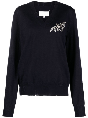 

Bat-embroidered wool jumper, Maison Margiela Bat-embroidered wool jumper