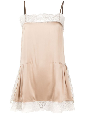 

Lace-trim silk slip dress, Maison Margiela Lace-trim silk slip dress