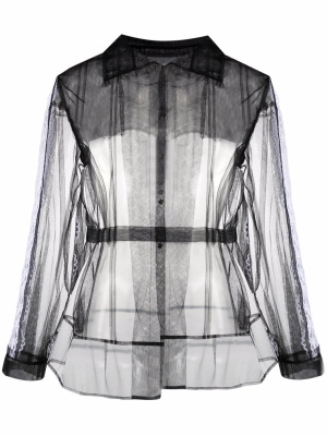 

Lace detailed mesh shirt, Maison Margiela Lace detailed mesh shirt